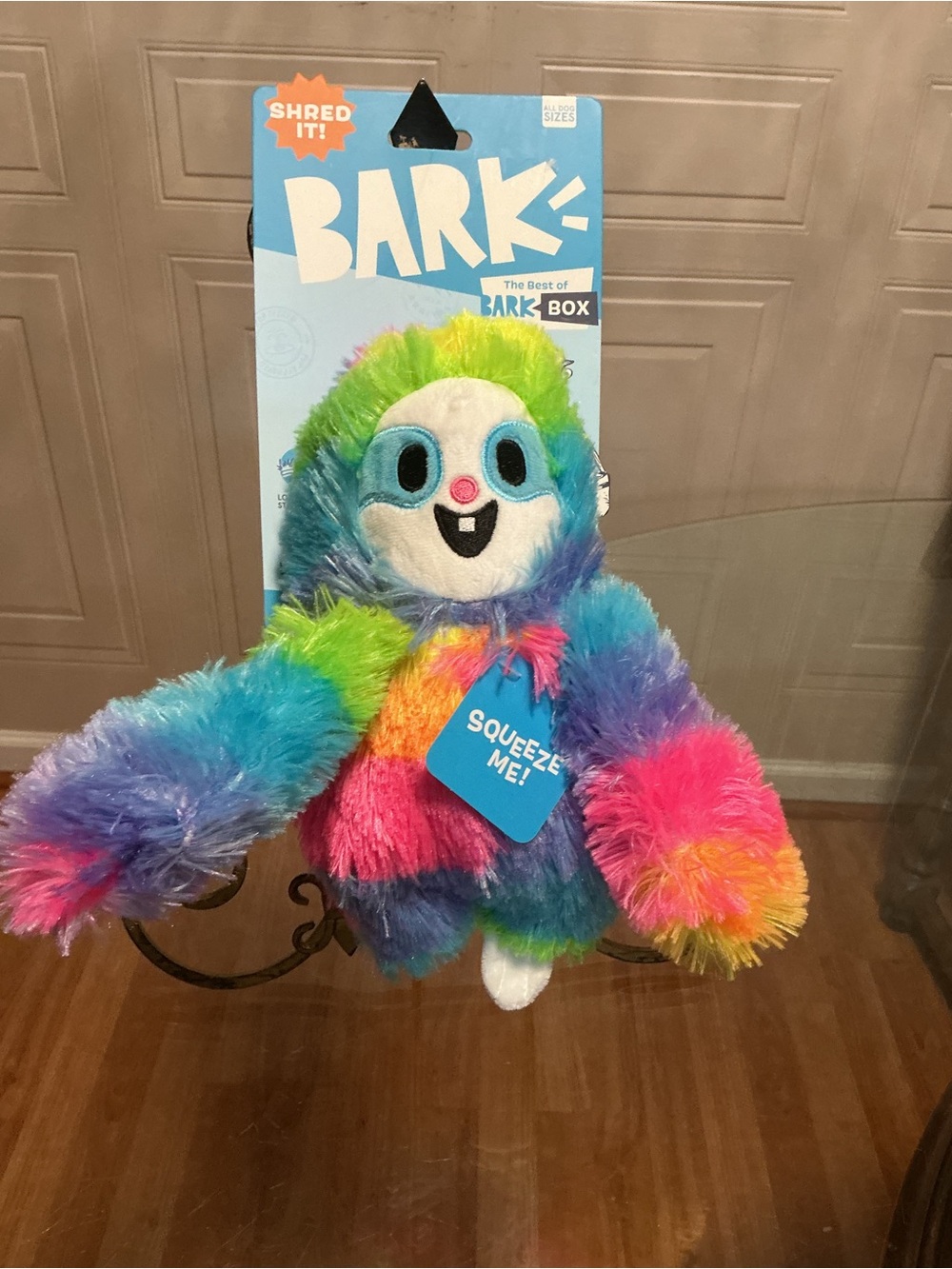 Bark Box Good Vibes Gary Squeaky Plush Dog Toy 10"